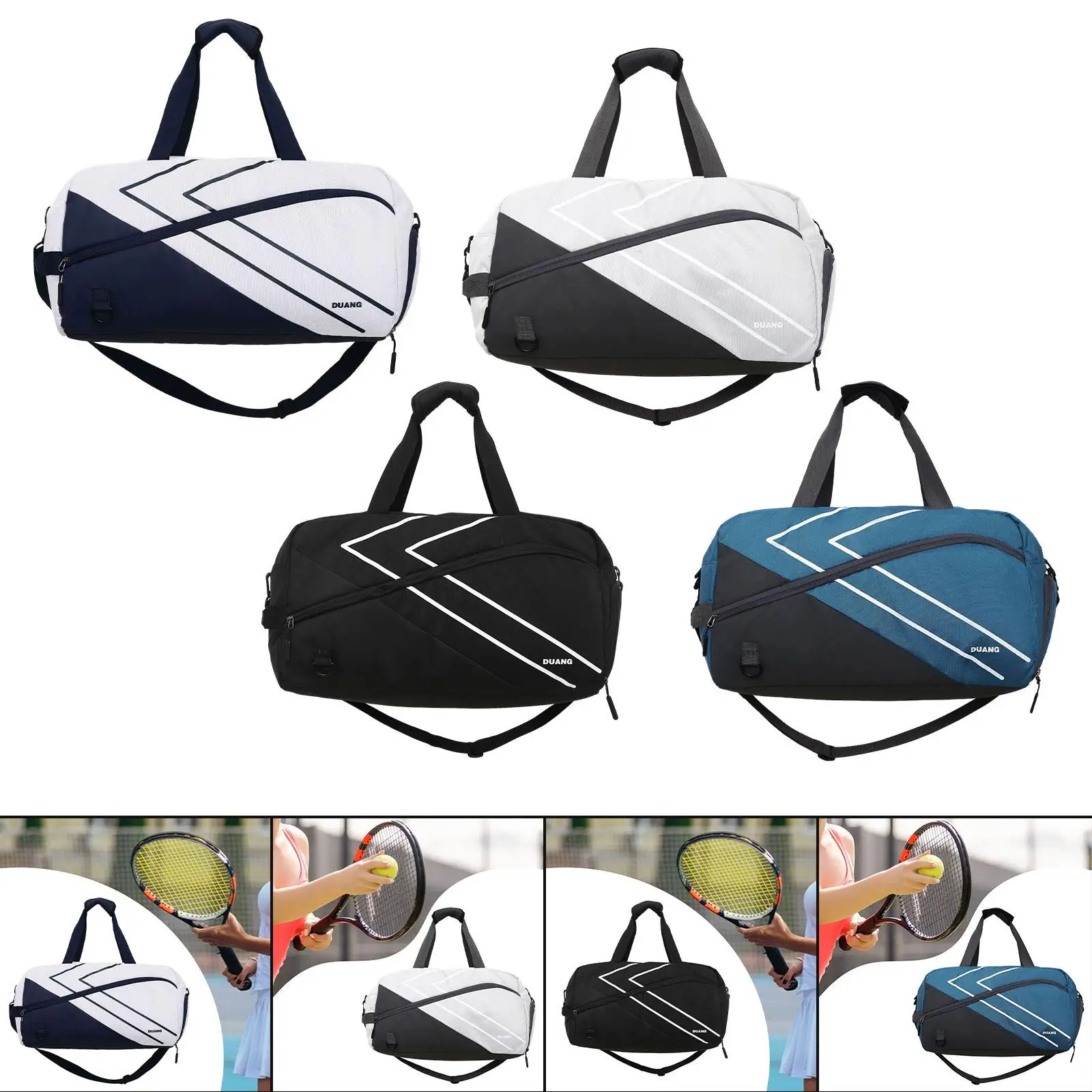 

Tennis Crossbody Bag Fitness Gift Simple Storage Waterproof Travel Oxford Cloth Wear Resistant Men Women Badminton Shoulder Bag