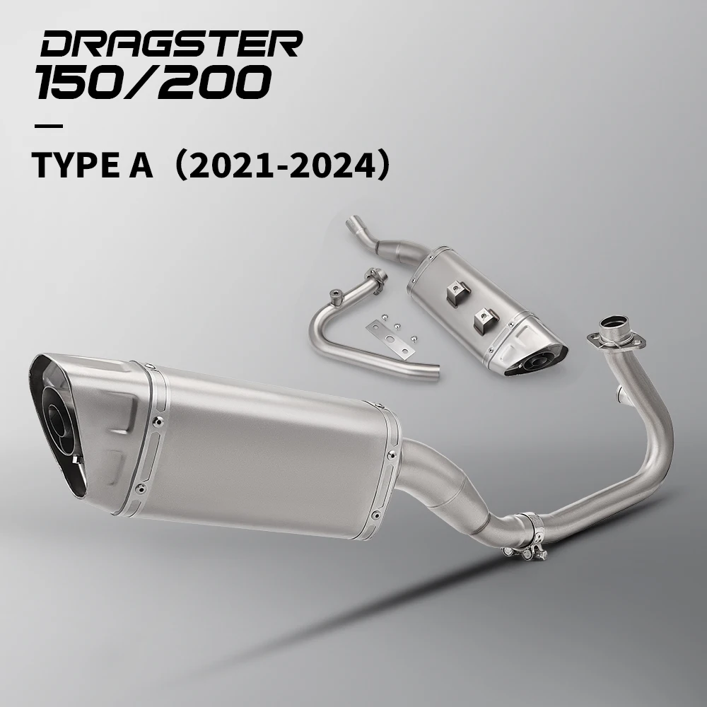Voor Dragster 150 Dragster 200 Front Link Pipe Slip op origineel uitlaatsysteem (2021-2024)