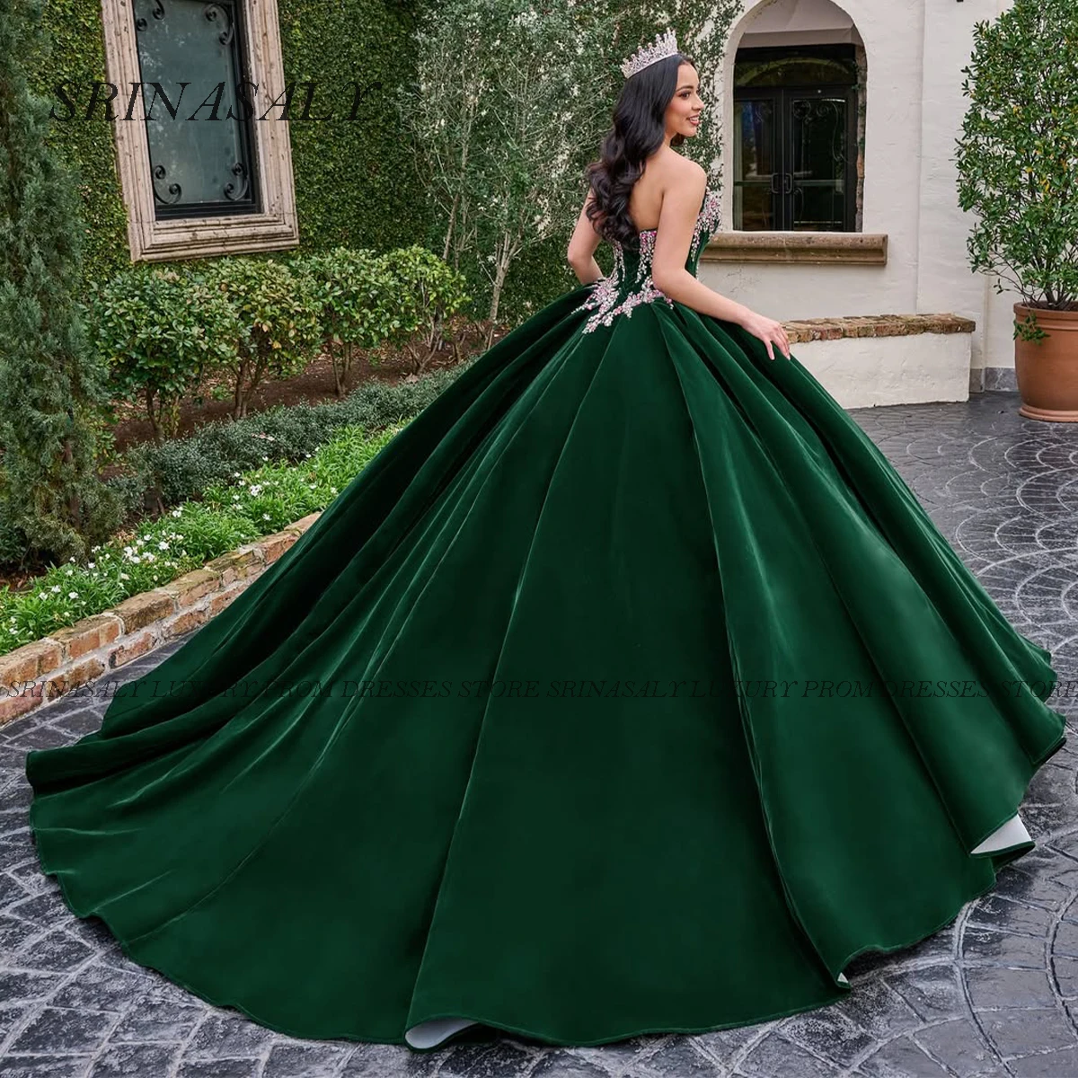 맞춤형 멕시코 킨세아녜라 드레스 볼 가운 3D 플라워 아플리케 비즈 케이프 코르셋 스위트 16 오프숄더 베스티도스 데 15 아뇨스