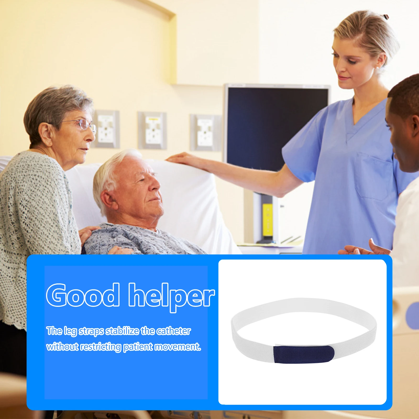 

4Pcs Leg Urine Fixing Band Universal Catheter Leg Strap Smooth Comfortable Secure Fit for Patient Home