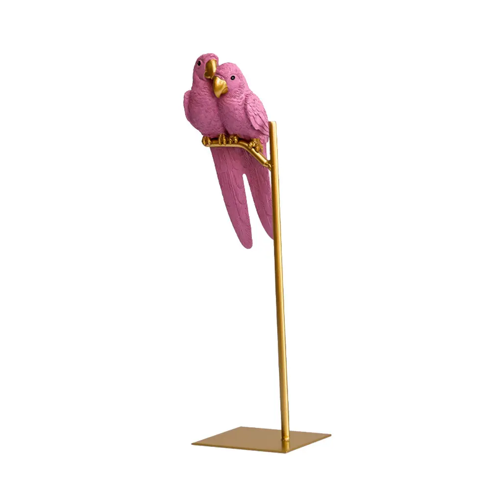 Couple Parrot Desktop Decor Creative Bird Figurine Home Tabletop Ornament Romantic Gift for Couples