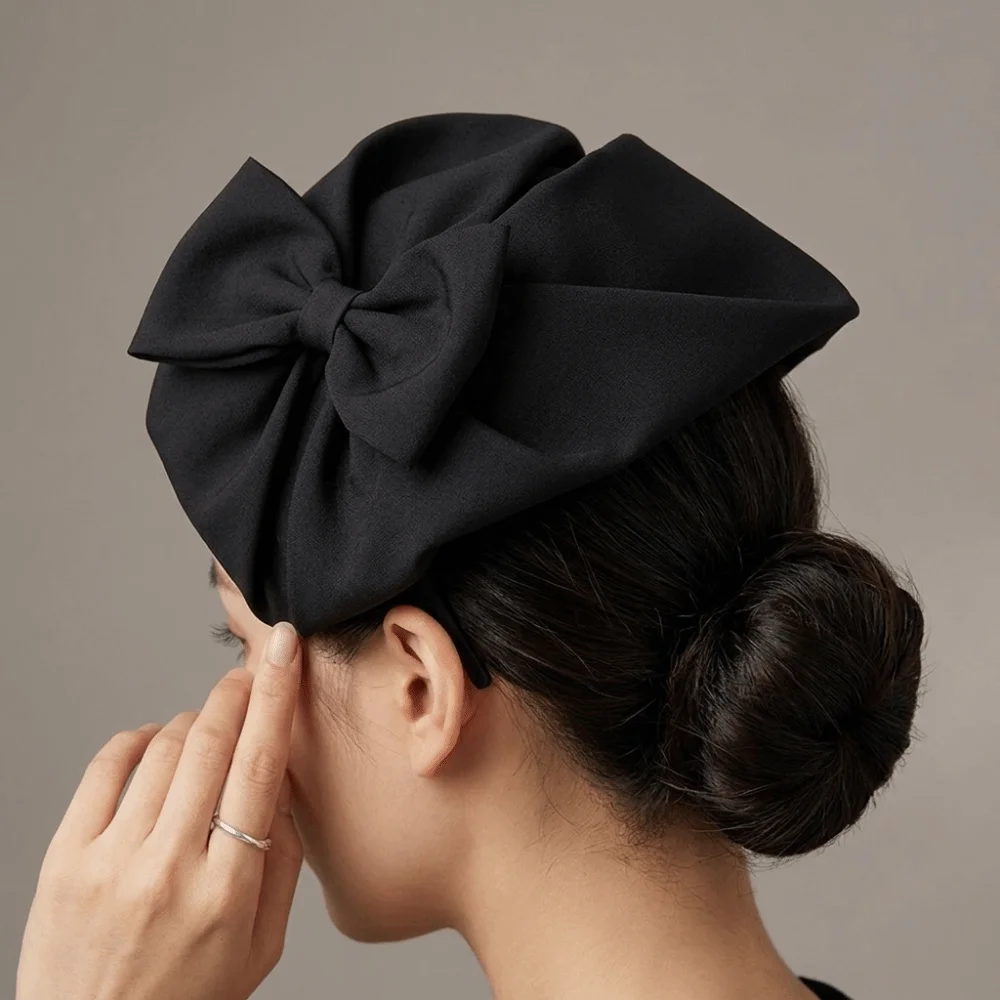 Fashion Oversized Polka Dot Headband Breathable Soft Fabric Half Hat Style Hairband Lightweight Non-slip Wide Hair Hoop Makeup