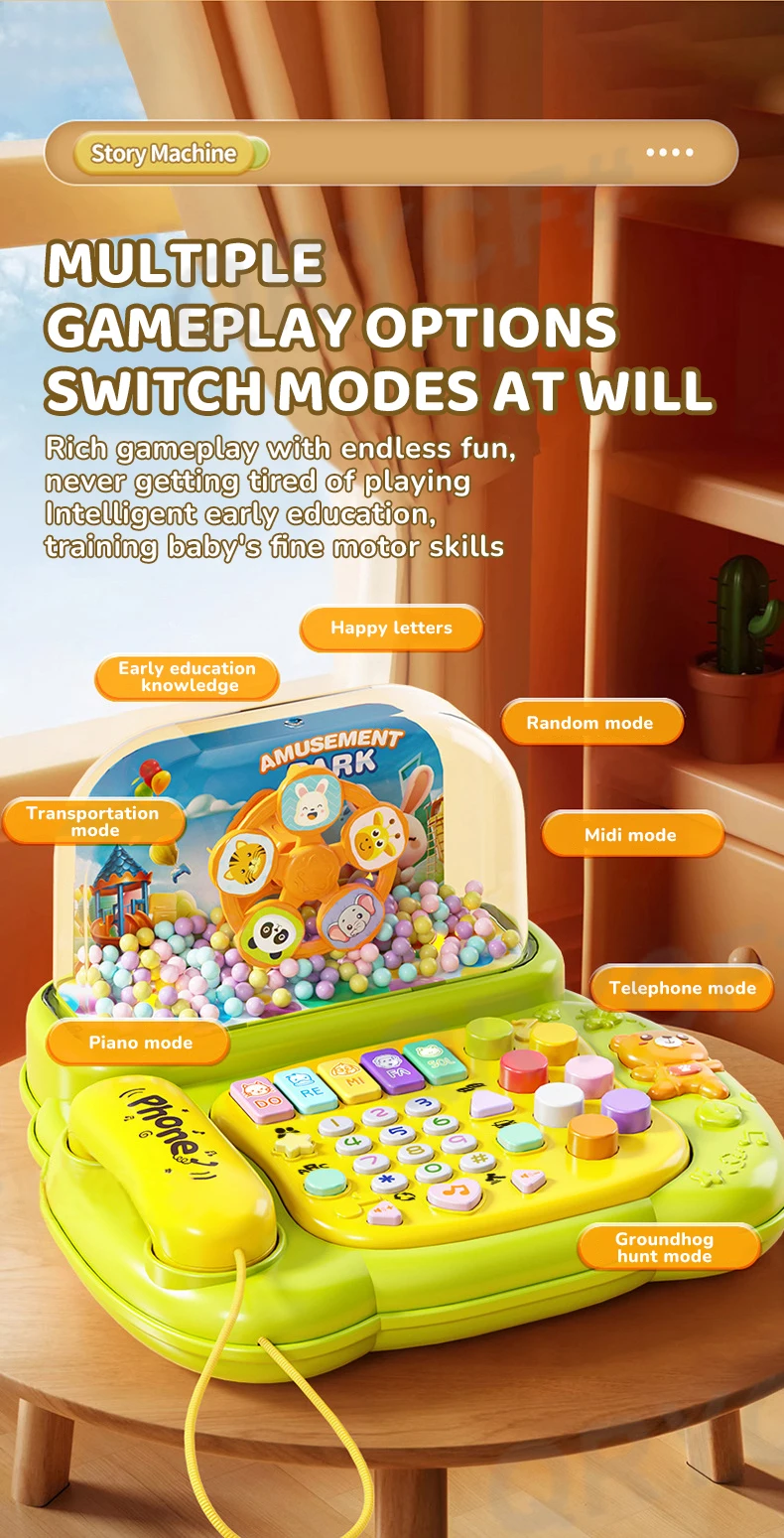 Kindertelefoon Vroege onderwijsmachine Simulatie Puzzel Speelgoed Lichten Muziek Multifunctionele studieset Speelgoed Baby Kerstcadeaus