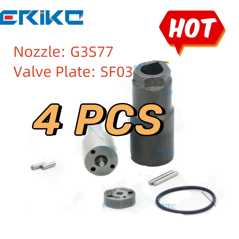 4PCS Repair Kit Nozzle Tip G3S77 Valve Plate SF03 Diesel Injector Repair Kits for DENSO 1465A439 295050-1760