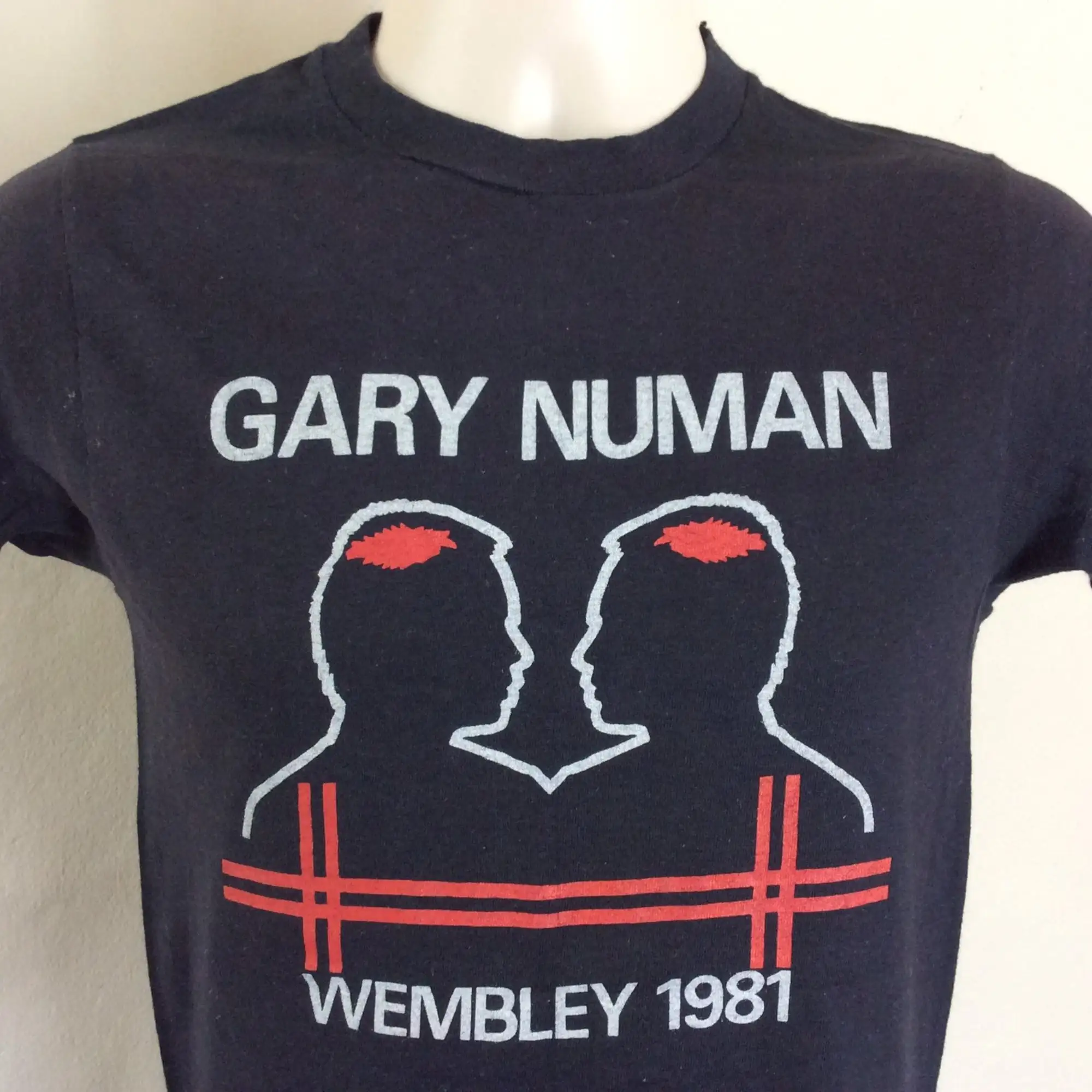 Vtg 1981 Gary Numan Wembley Concert TShirt Black XS 80s New Wave Punk Rock Electronic Electro Synthpop Music