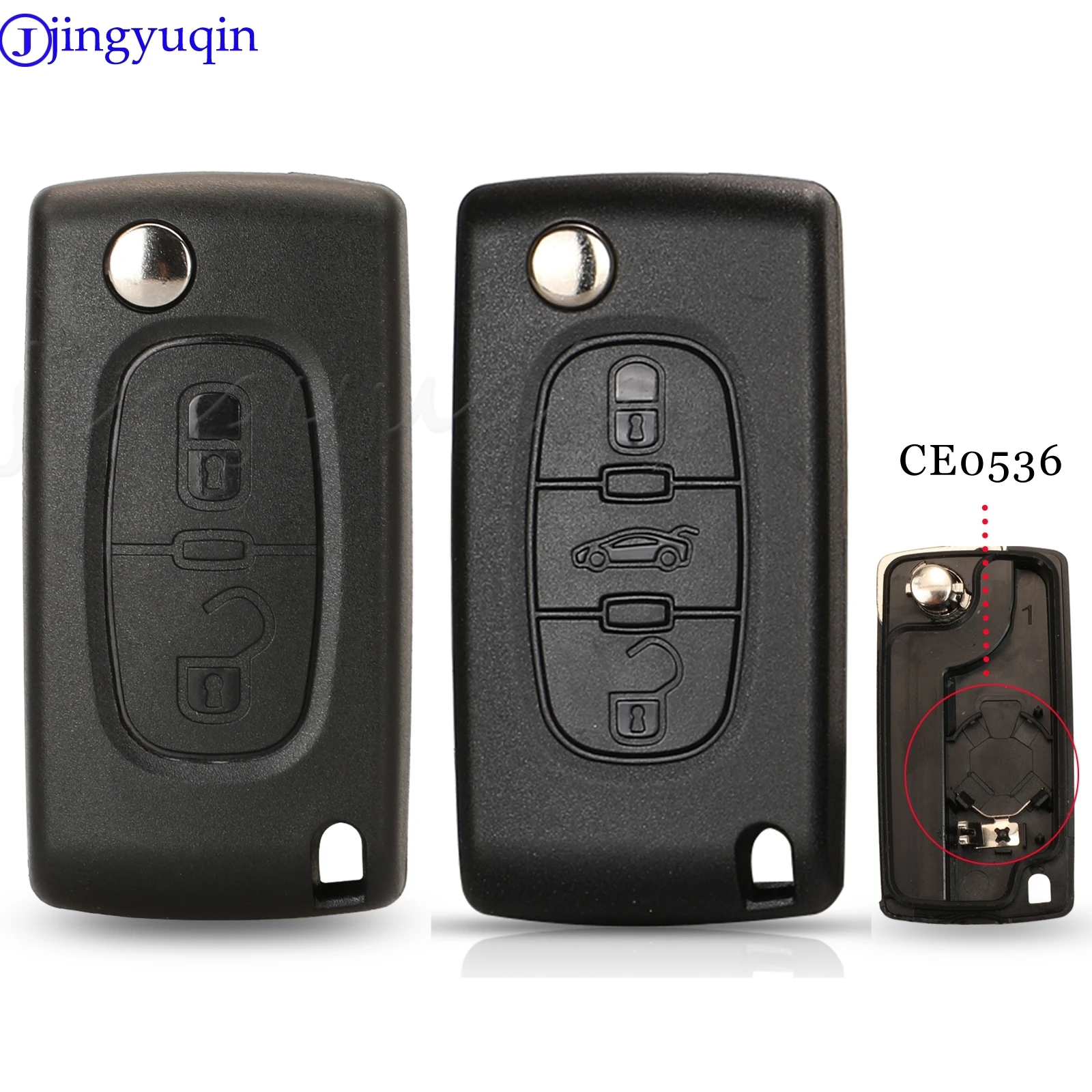 

Jingyuqin дистанционный 2/3 кнопки откидной автомобильный брелок для Peugeot 406 407 для Citroen Ne78 лезвие с зажимом для аккумулятора (CE0536)