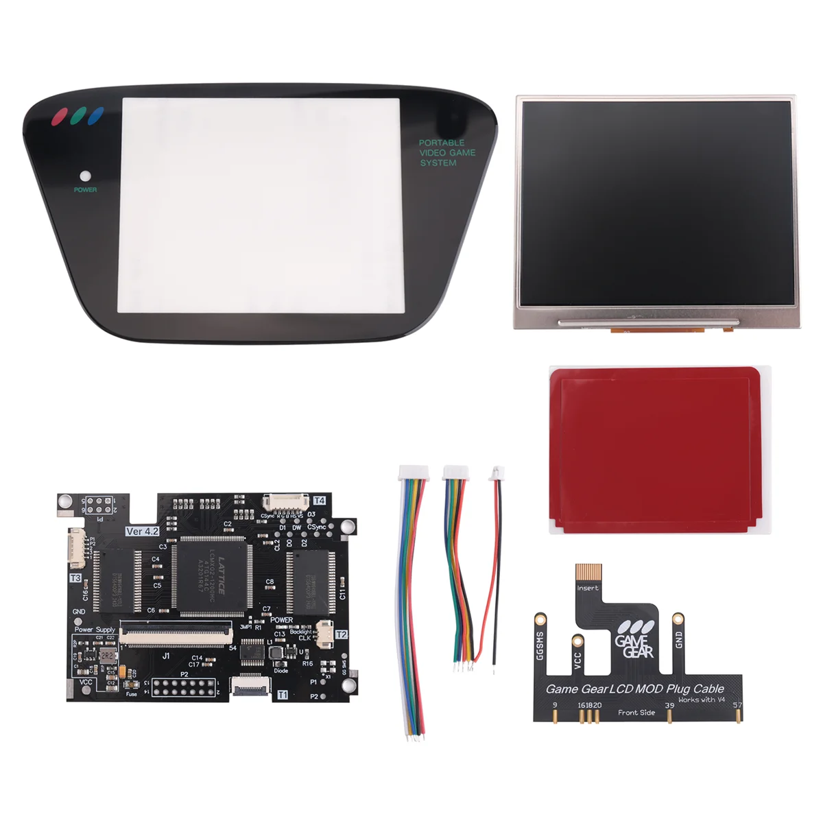 N20R-IPS V4.2 Kits MOD de tela pré-laminada para Game Gear Destaque brilho Tela LCD retroiluminada para console