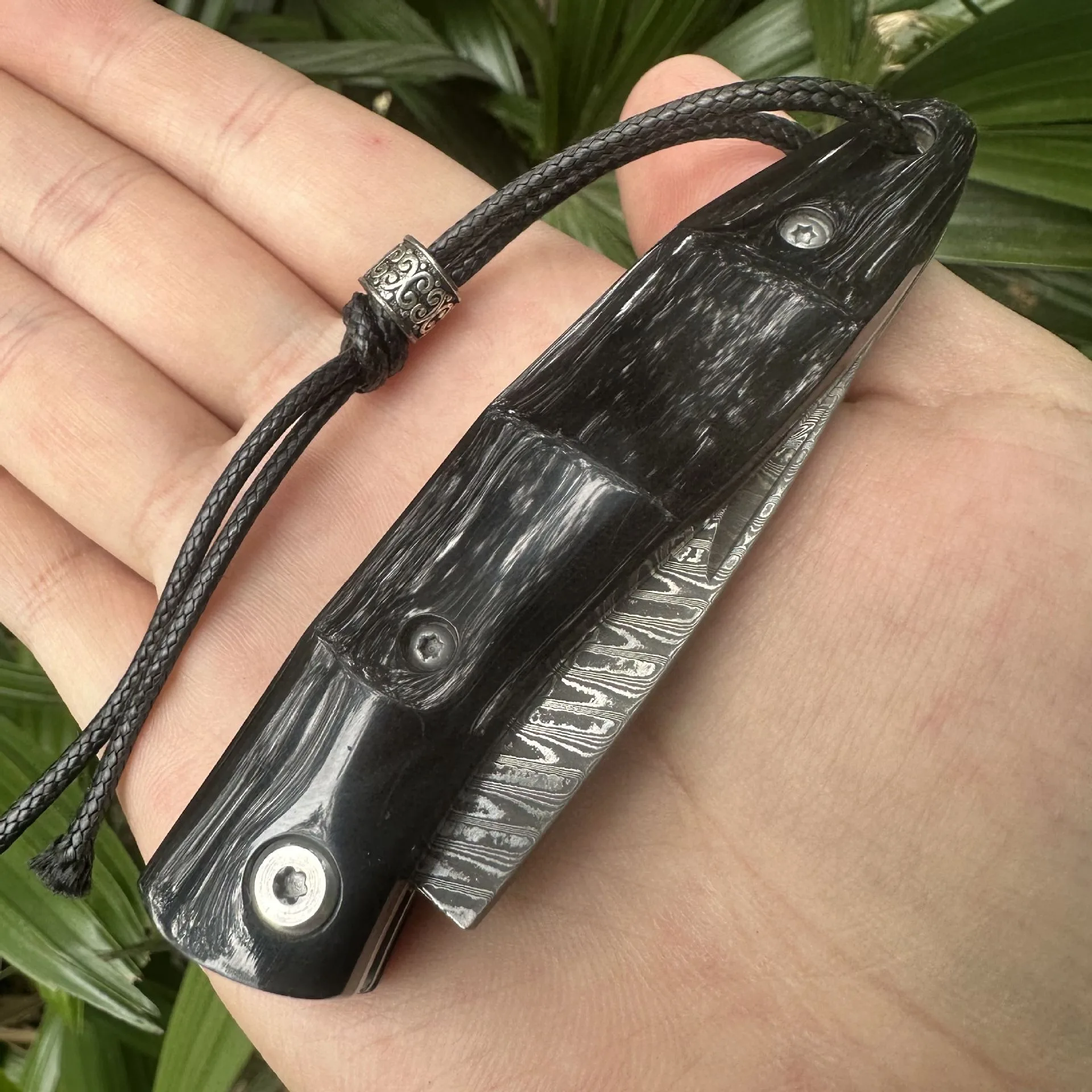 2025 جديد VG10 دمشق سكين للفرد ، مقبض قرن الجاموس المياه ، في الهواء الطلق EDC التخييم بقاء وأداة جامعي #4