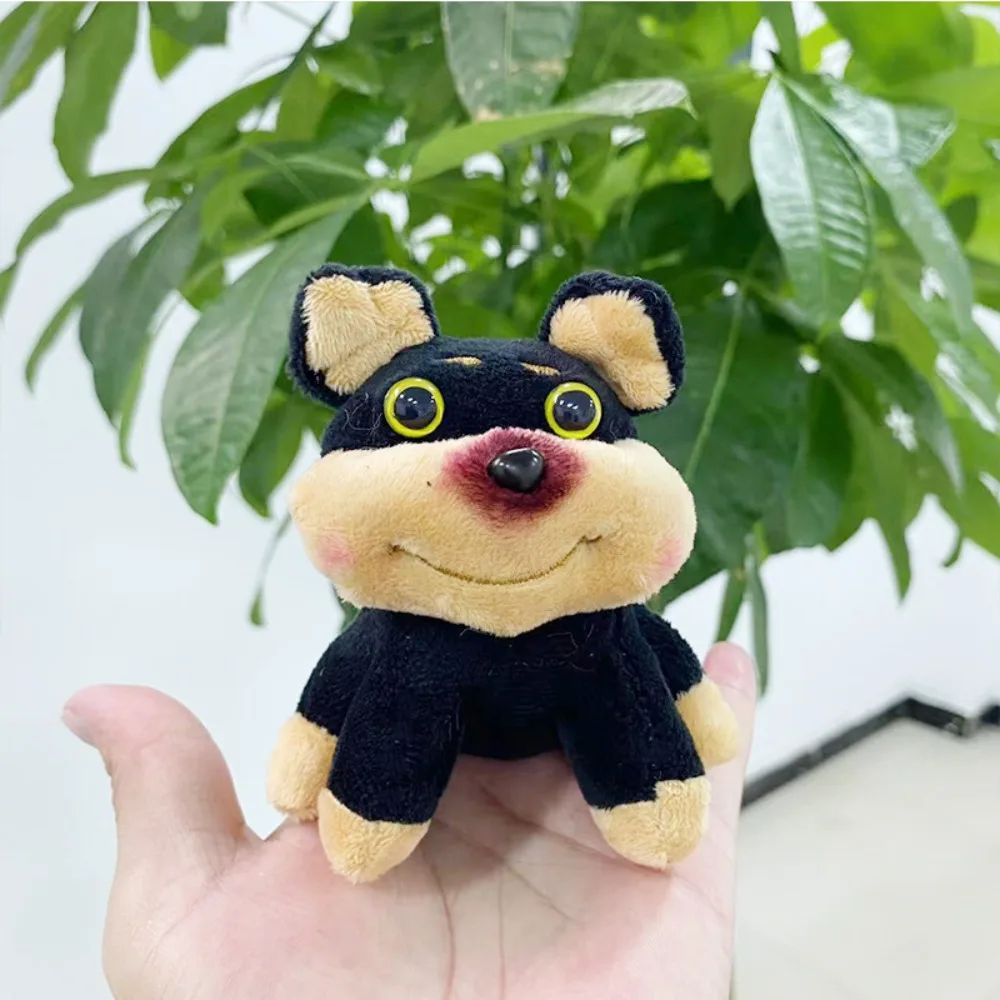 

Soft Doll Cartoon Bee Dog Doll Keychain with Hat Plush Bee Puppy Bag Pendant Cute with Apron Bee Dog Keyring Bag Pendant