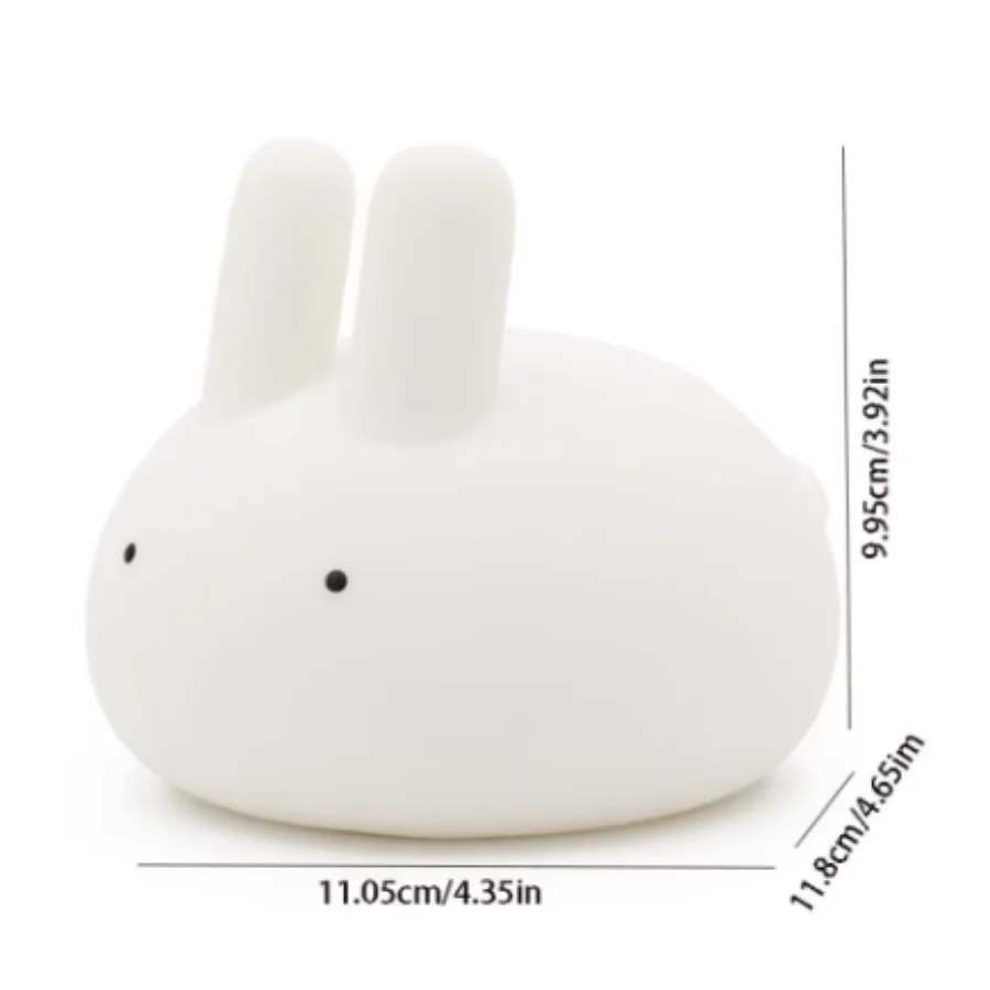 Rabbit Silicone  Night Light Bunny Cute Lamp Gift Touch Control Bedroom Bedside Sleep Light