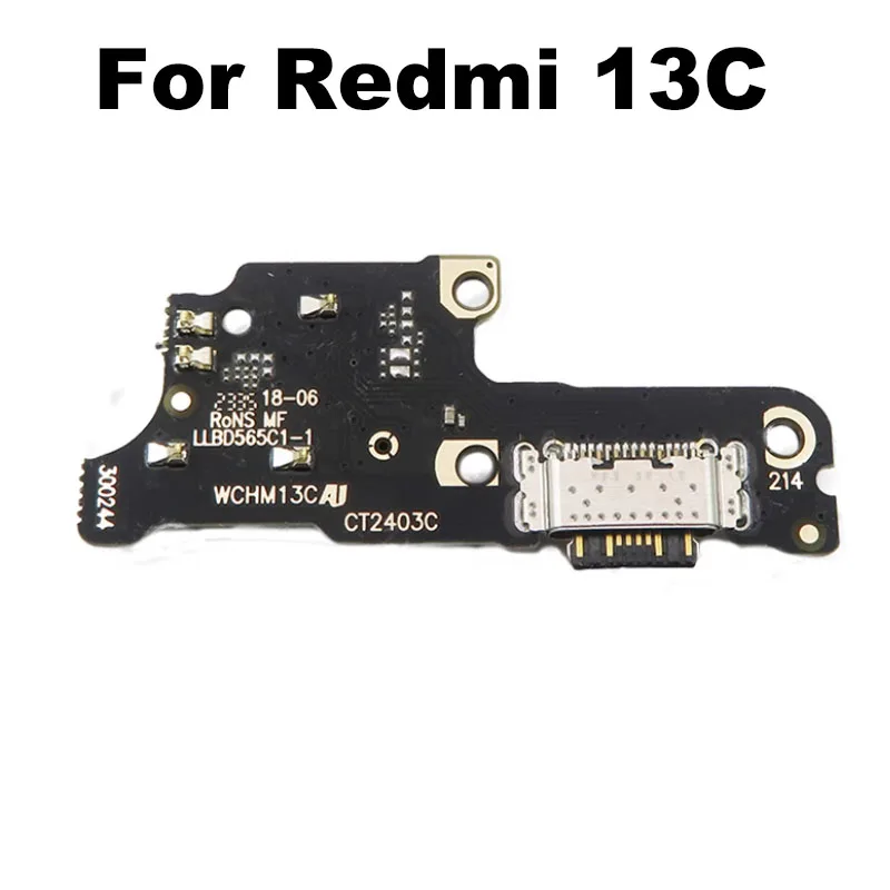 For Xiaomi Redmi 13C Fast USB Charging Dock Port Mic Microphone Connector Board Flex Cable With IC Repair Parts 4G 5G