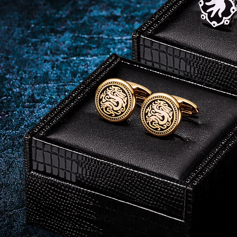 KFLK Jewelry French shirt cufflink for mens Brand Chinese Dragon Cuff link Luxury Wedding Button High Quality