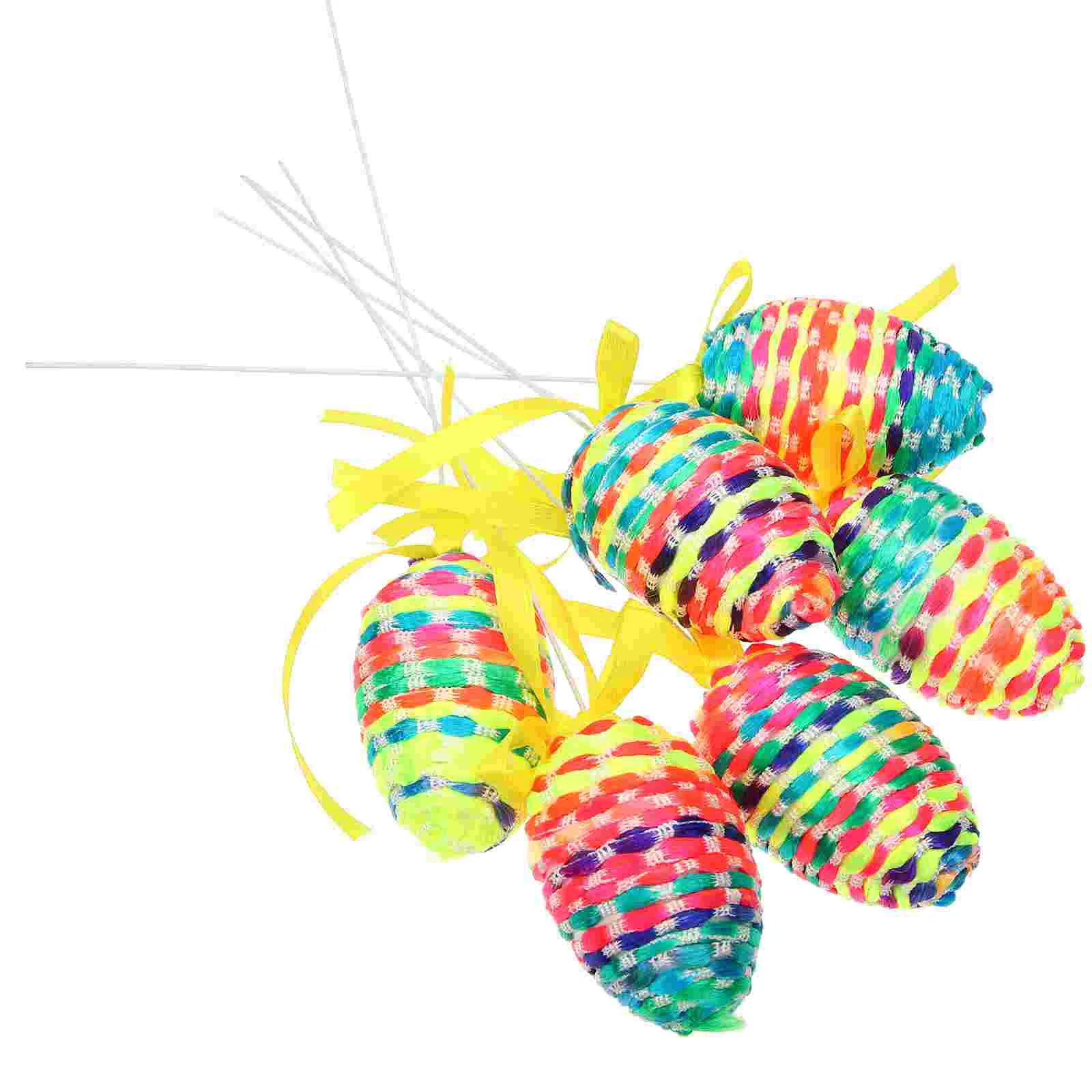 

6 Pcs Braided Egg Flower Arrangement Easter Supply Party Supplies Adornment Faux Branch Artificial Twig Ornament Pick