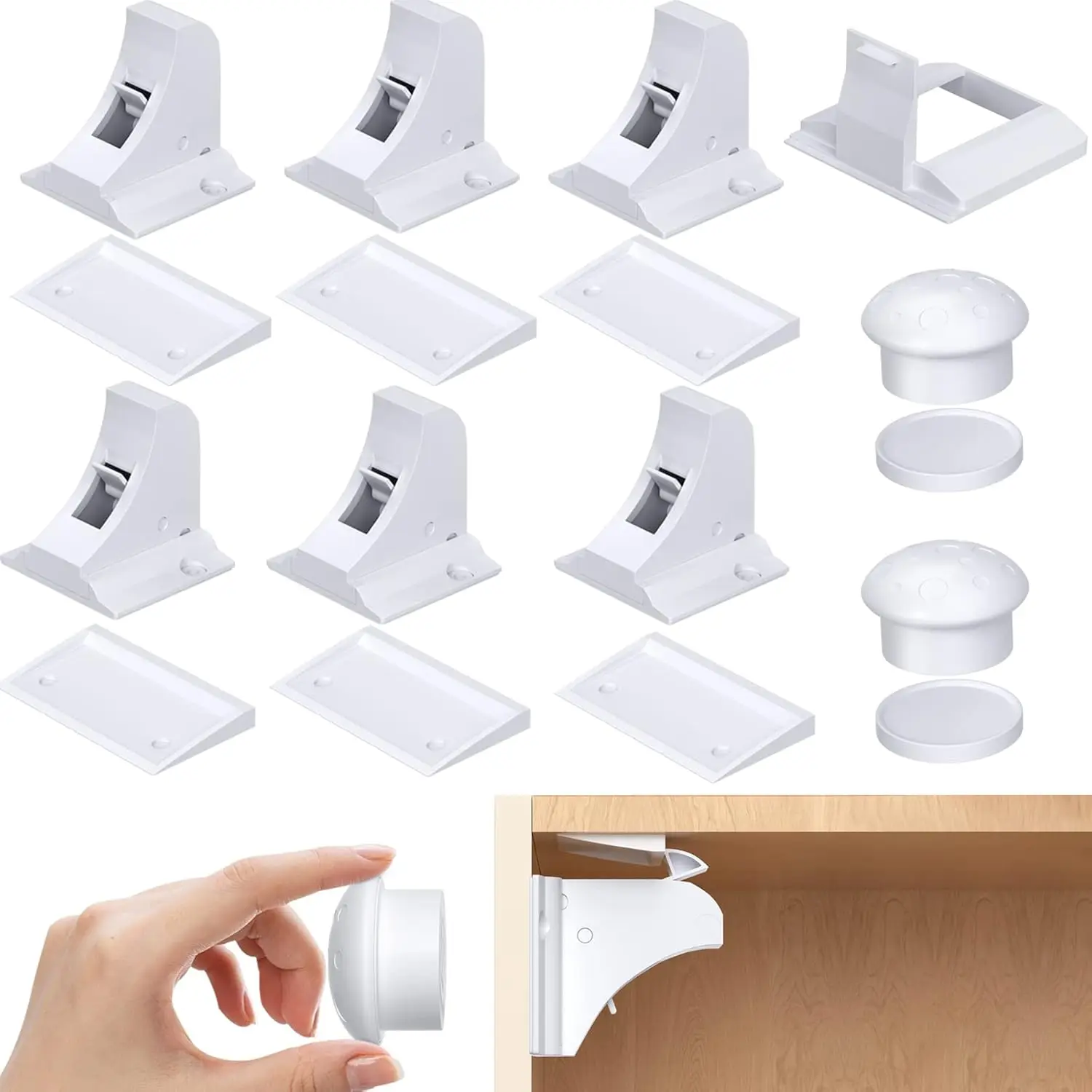 Child Safety Magnetic Cabinet Locks Baby Proofing Magnetic Drawer Locks for Kitchen No Drilling or Screws Safety Cabinet Locks