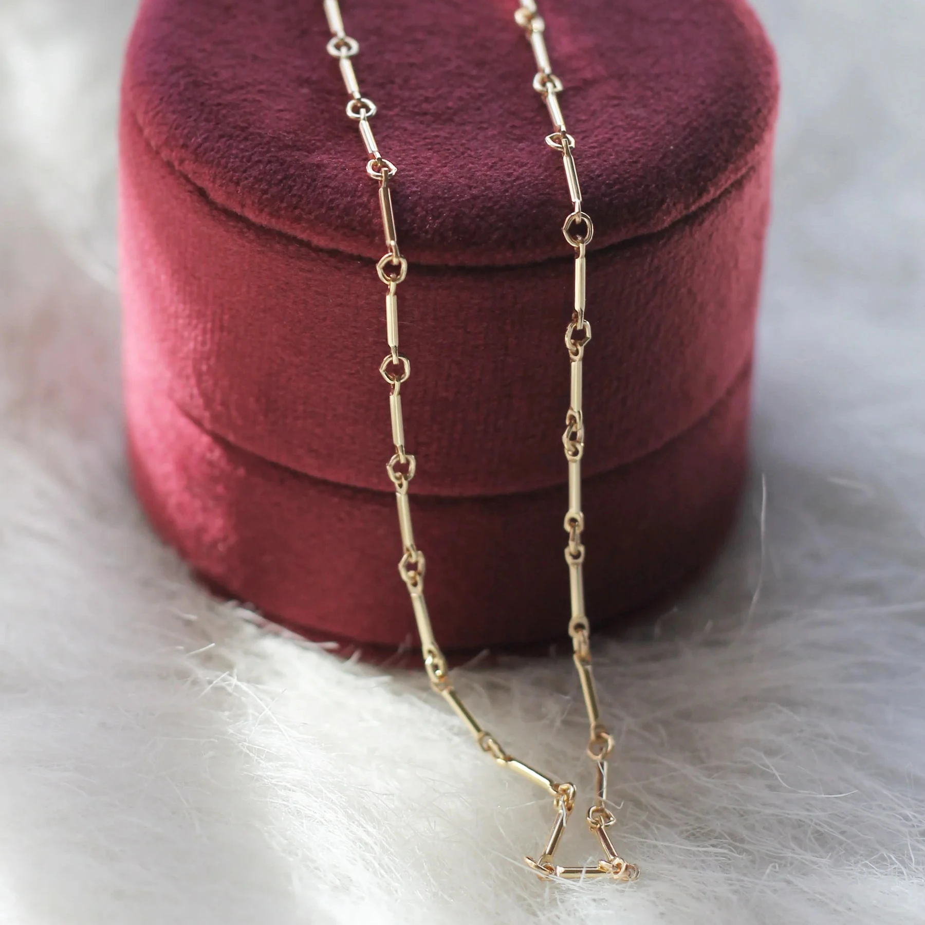 14K Gold Filled Elongated Bar Link Bracelet Handmade Dainty Bracelet Waterproof Tarnish Resistant Jewelry Gift for Women