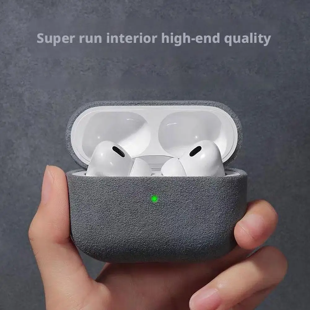 VEX ALCANTARA Leather Case For AirPods Pro 3 2 Pro3 Luxury Protective Case for AirPod 4 3 Pro2 Bluetooth Headset Turn fur Cover image 2