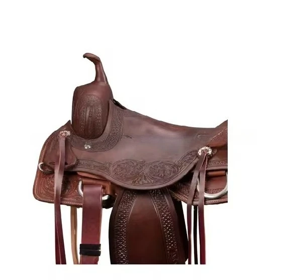 

New Western Saddle Saddle Cowhide Carved Riding Equipment Western Saddle New Product
