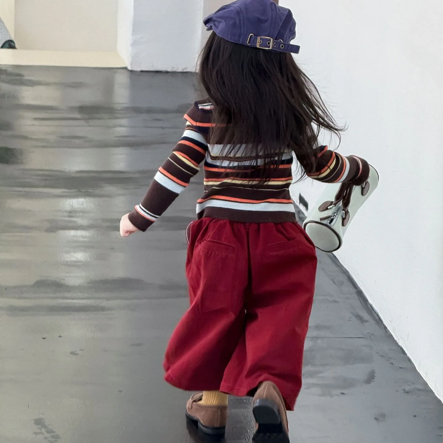 

2025 Autumn New Children's Clothing Girls Color Striped Tight Sweater Cardigan Knitted Jacket Children's Suit