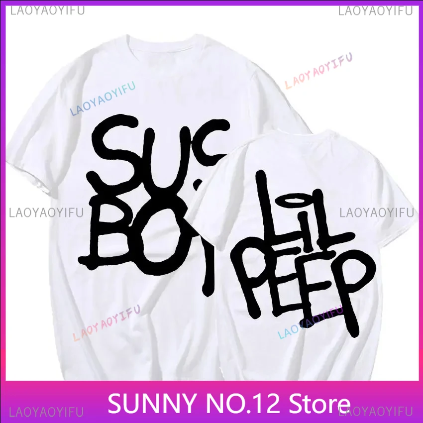 Hot Rapper Lil Peep Sus Boy Popular Pink Print Famous Men Women Trend Hip Hop Short Sleeve T-shirt Summer Top Fashion Tee