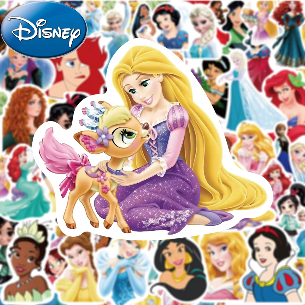 10/30/50pcs 믹스 디즈니 애니메이션 공주 스티커 귀여운 데칼 방수 DIY 가방 편지지 전화 만화 낙서 스티커 장난감