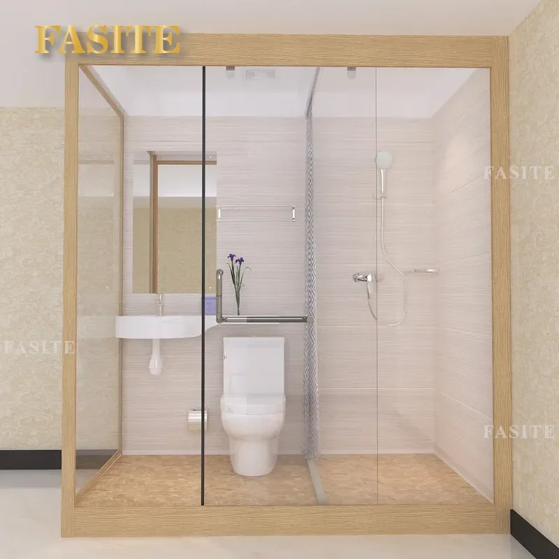 For Integrated Prefabricated Bathroom Unit Hotel Shower Room Wet and Dry Separation Modular Design Space Saving Easy
