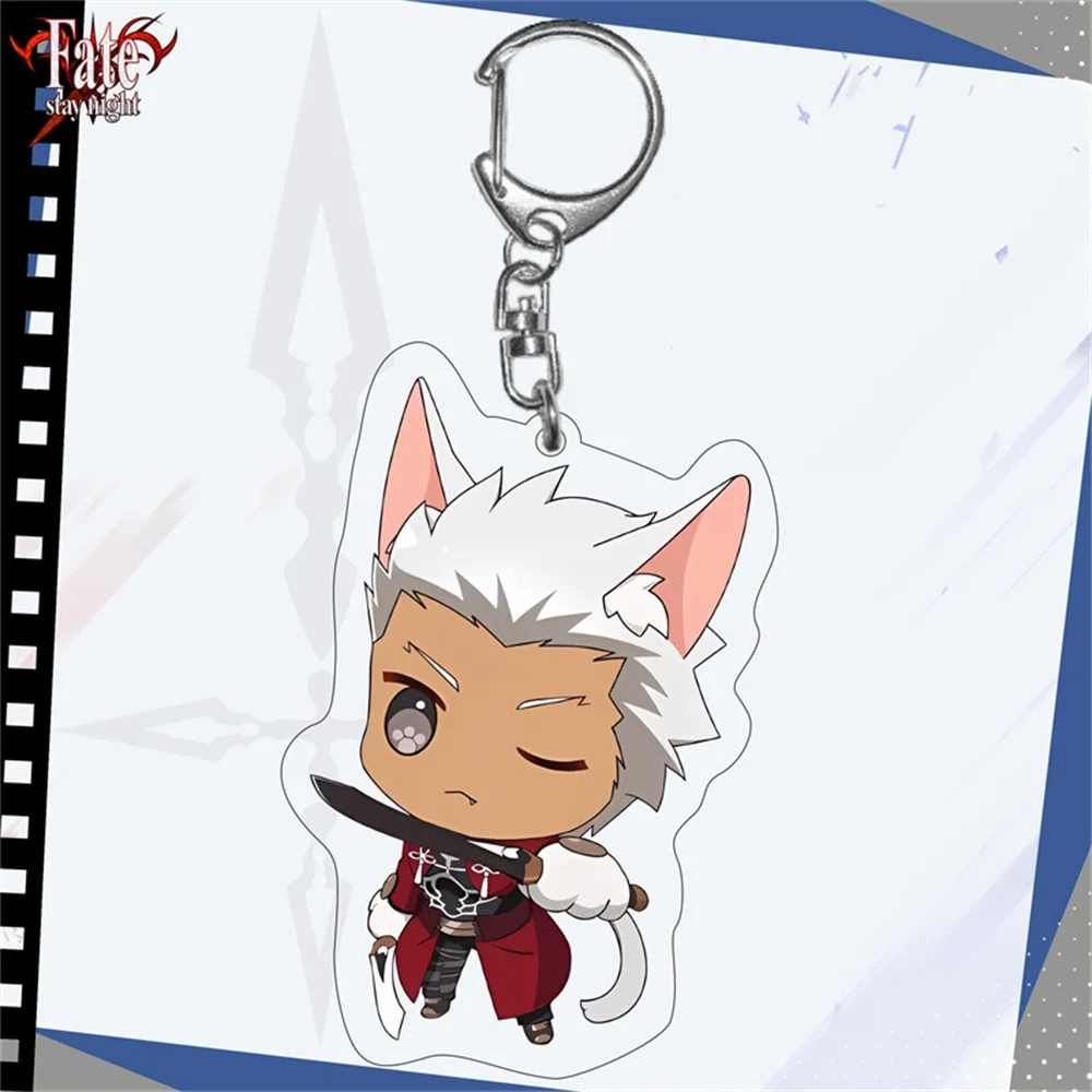 Fate SABER Yuesaka Rin Anime peripheral two Yuan cartoon acrylic double sided pendant hanging keychain