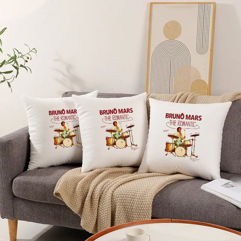 Bruno Mars World Tour Pillowcase Printed Polyester 40 45 50cm Throw Pillowcover Decorative Sofa Cushion Pillowslip Home Fan Gift