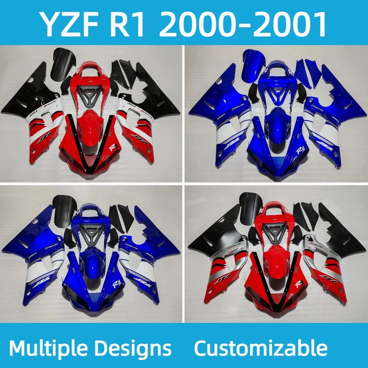 

For Yamaha YZF R1 2000 2001 Hot Style Fairings YZFR1 00 01 ABS Plastic Injection Motorcycle Body Cover Fairing Kit