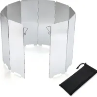 Stove Windshield Folding Structure 10 Plates Camping Supplies Wind Deflectors Stove Picnic Cooking Burner Windproof Screen