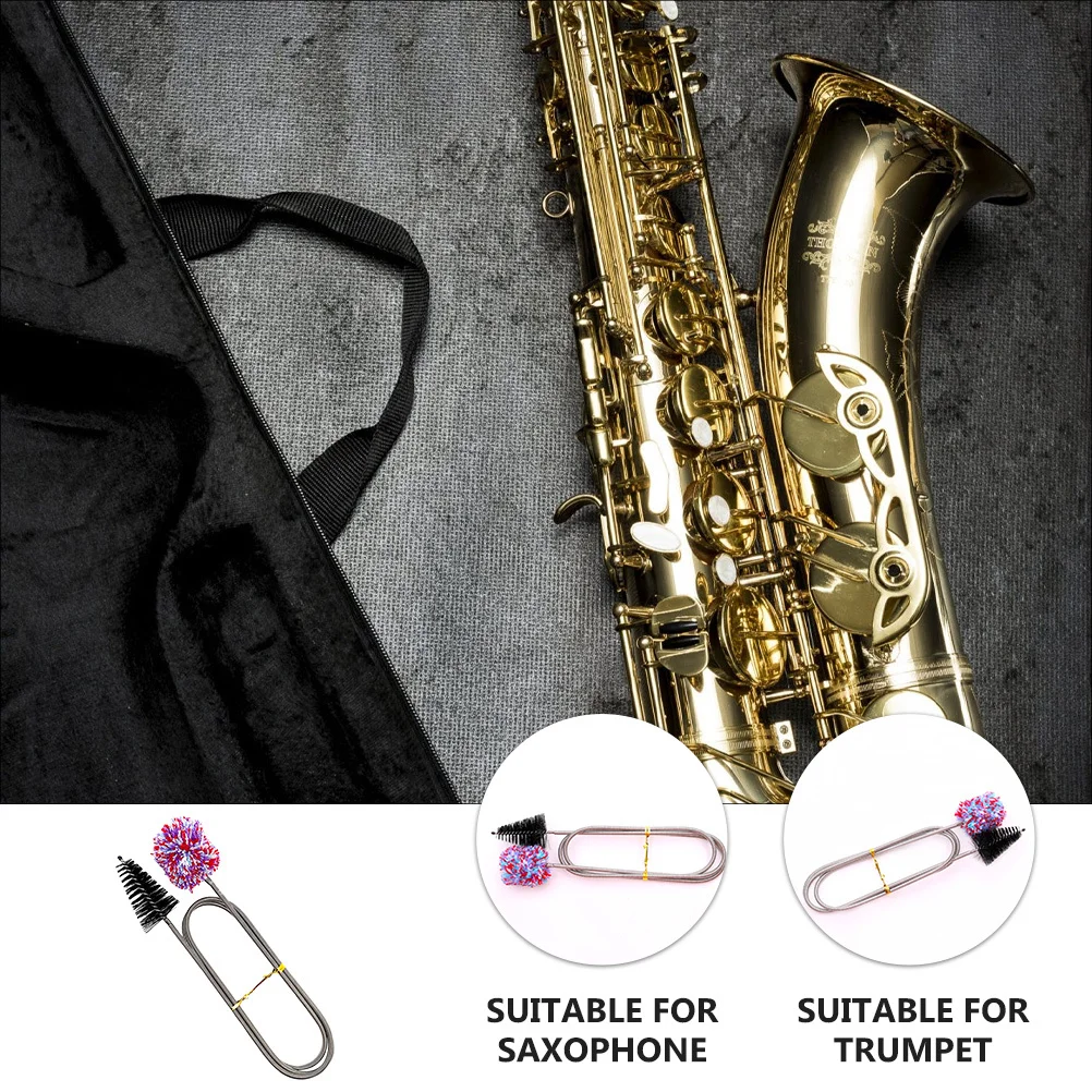

Saxophone Cleaning Brush Double-End Flexible Multipurpose Instrument Cleaner for Flare Neck Tube Maintenance Sax Cleaning Brush