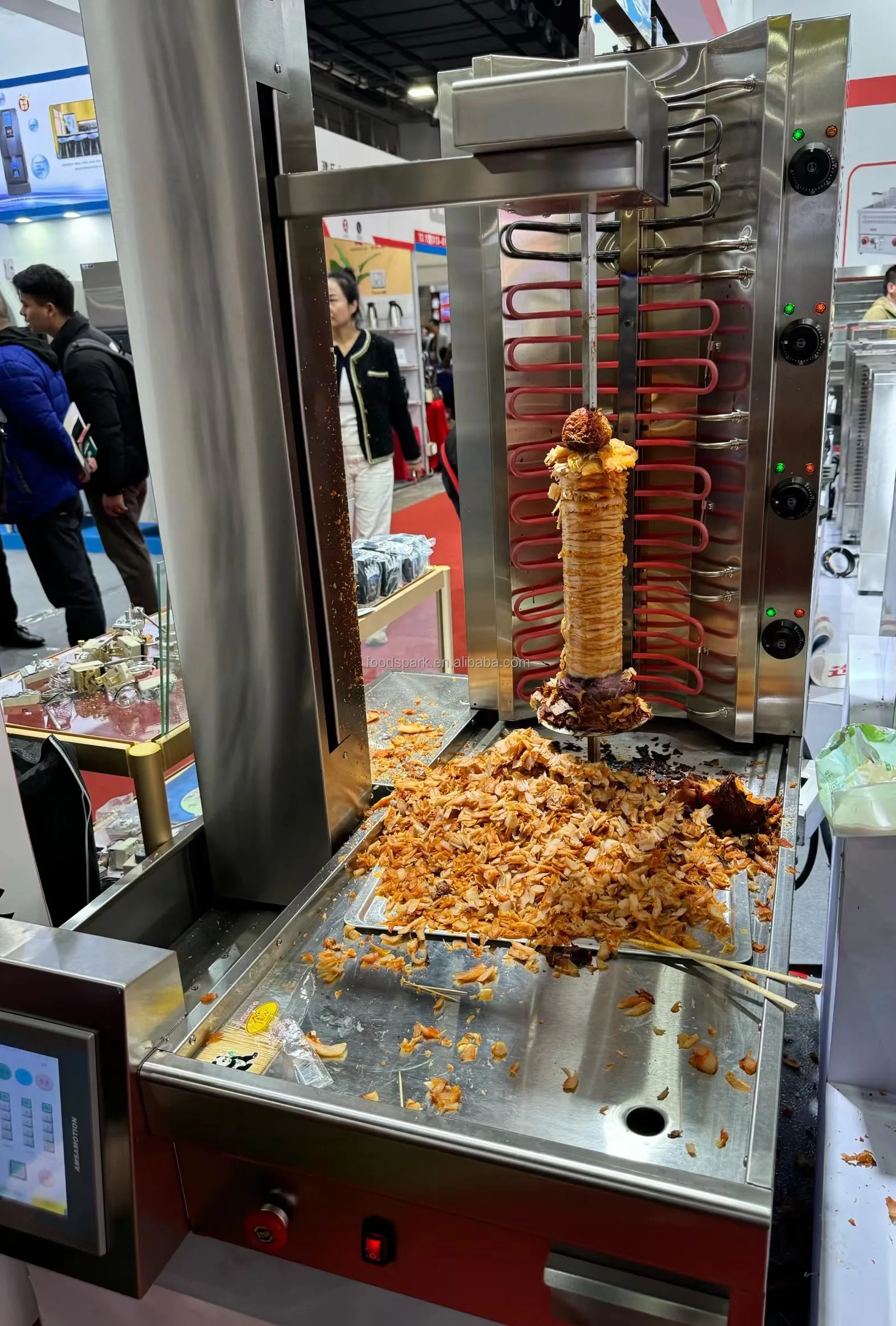 Fully Automatic 70kg Gas Doner Robot Automatic Cutting Shawarma
