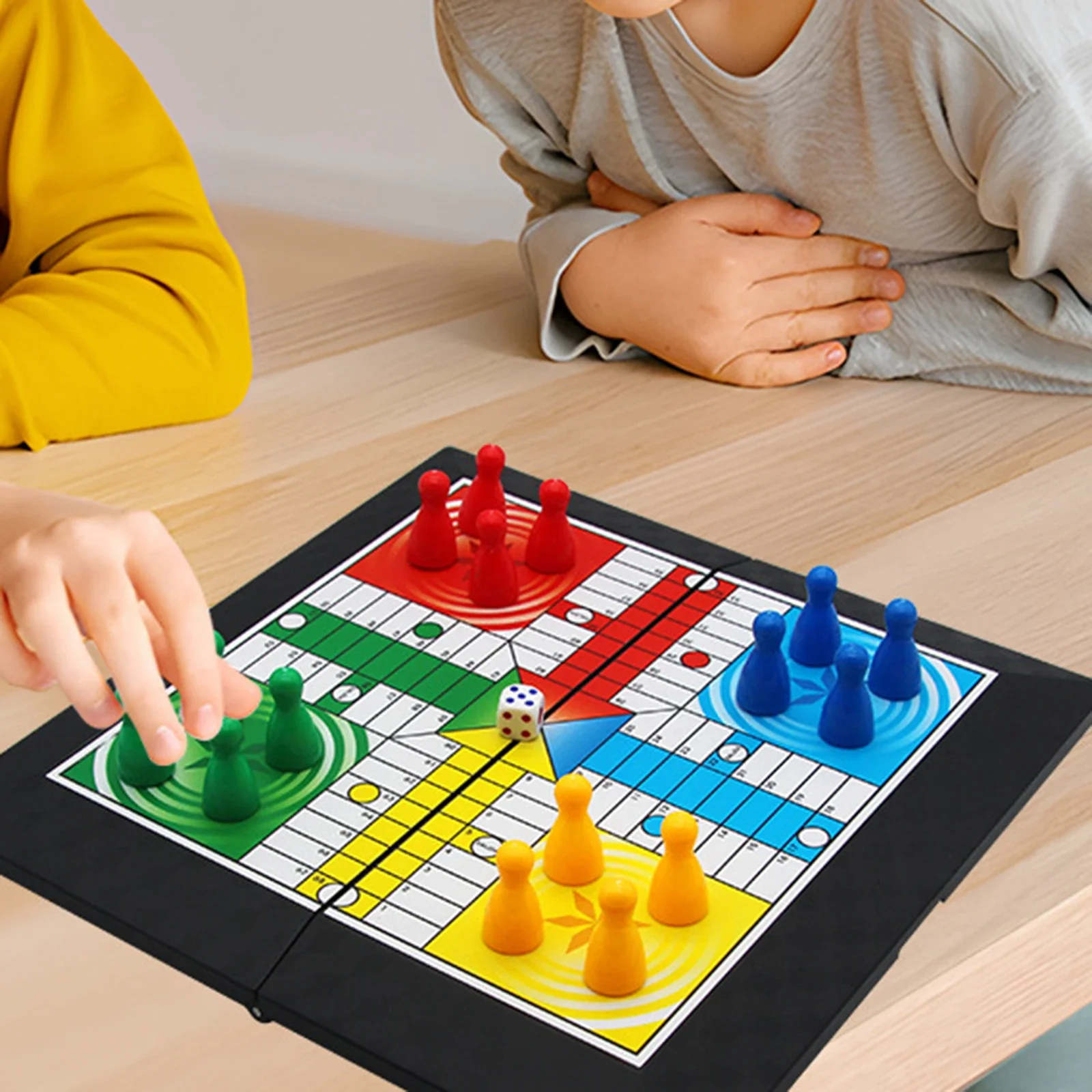 Ludo Game Set Strategy Game Parent Child Interaction with Foldable Board Travel Family Game for Teens Kids Children Party Toy