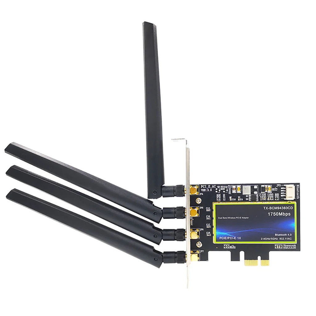 

1750Mbps PCIe Desktop Wifi Adapter Card BCM94360 For MacOS 802.11AC Bluetooth-compatible Dual Band Wireless Network Card Win10