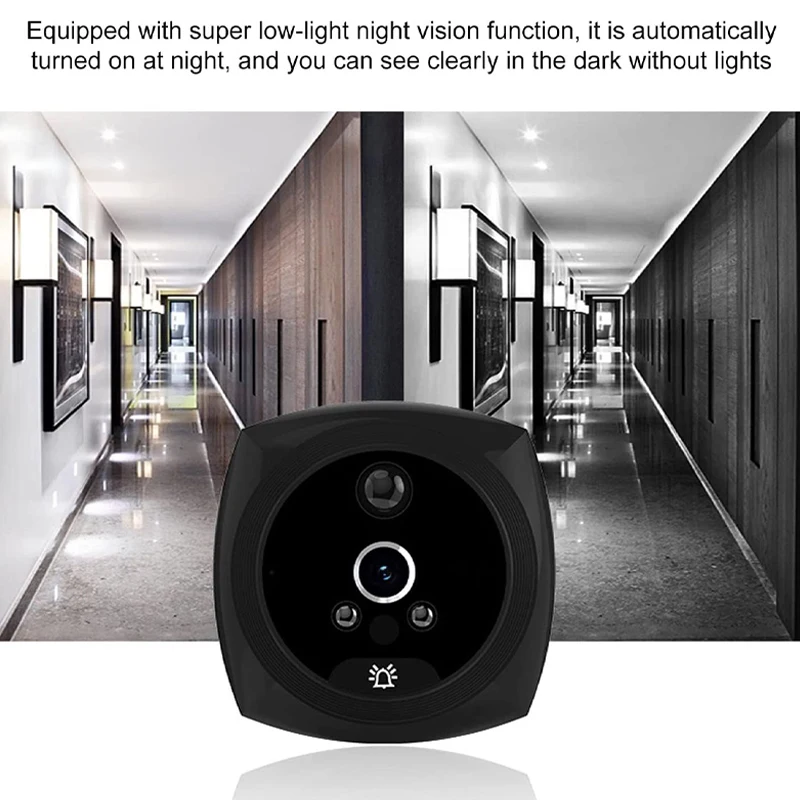 Video Doorbell Digital Peephole 4.3 Inch LCD Screen Door Viewer Camera with 145 Degree Angle PIR Night Vision Motion Detection