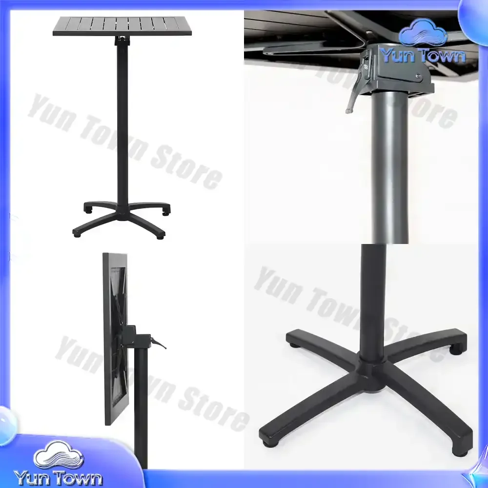 Modern Aluminum Frame Alu Slat Top Patio Outdoor Bar Table For Garden Grade