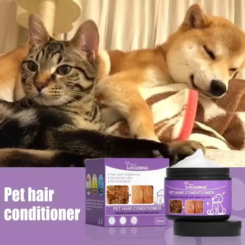 Pet Hair Conditioner Pet Cleaning Care Pet crema per la cura Non annodata Cat Dog Soft Hair Conditioning