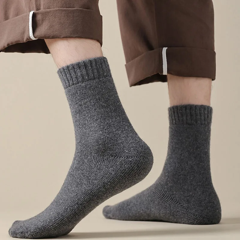 2024 New Winter Super Thicker Warm Socks Wool Male Men Women Socks Solid Socks Merino Wool Socks Against Cold Snow Terry Socks