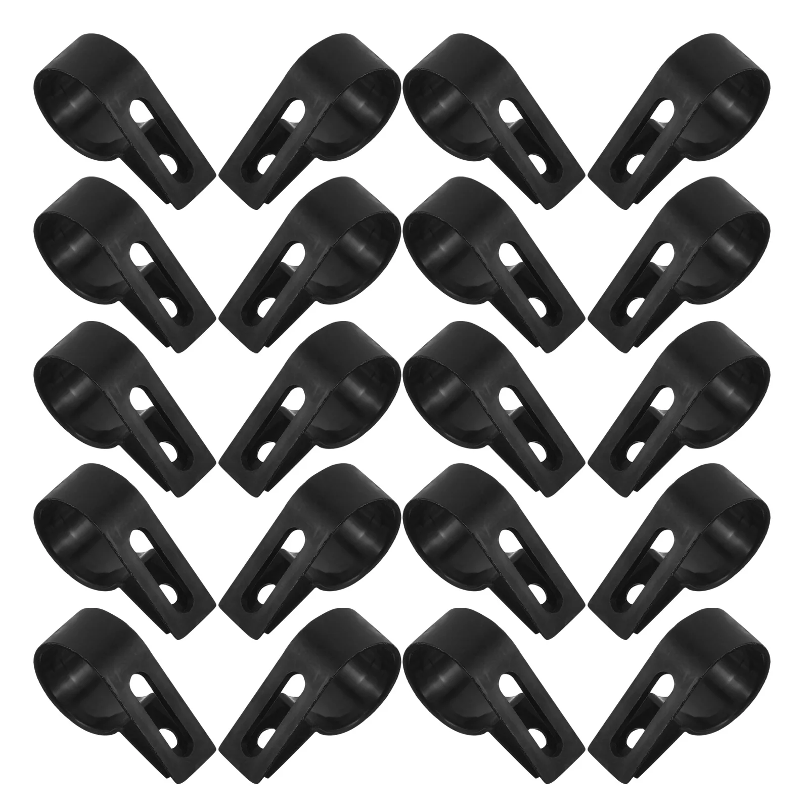 

500Pcs R-Type Cable Clips Black Plastic Cord Organizer Adjustable Wire Clamp for Home Office Industrial Wire Management Tubes
