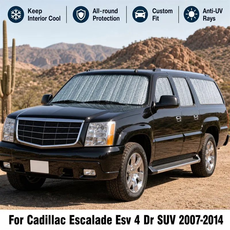 For Cadillac Escalade Esv 4 Dr SUV 2007-2014 Full Set Car Window Sunshades UV Block Privacy Heat Insulated Foldable Car Curtain