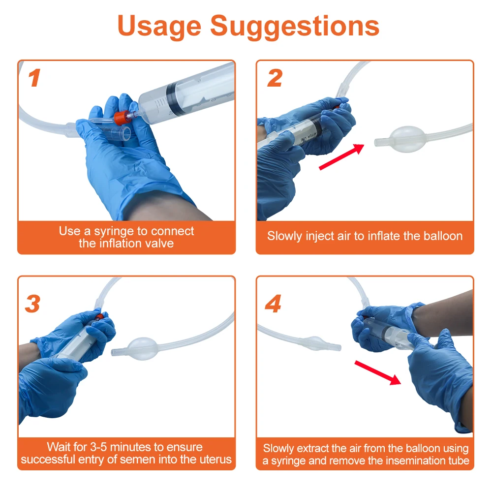 10Pcs Silicone Insemination Catheter Horse AI Tube 36Fr With Sac Equine Breeding Tools Veterinary Equipment For Animal Hospital