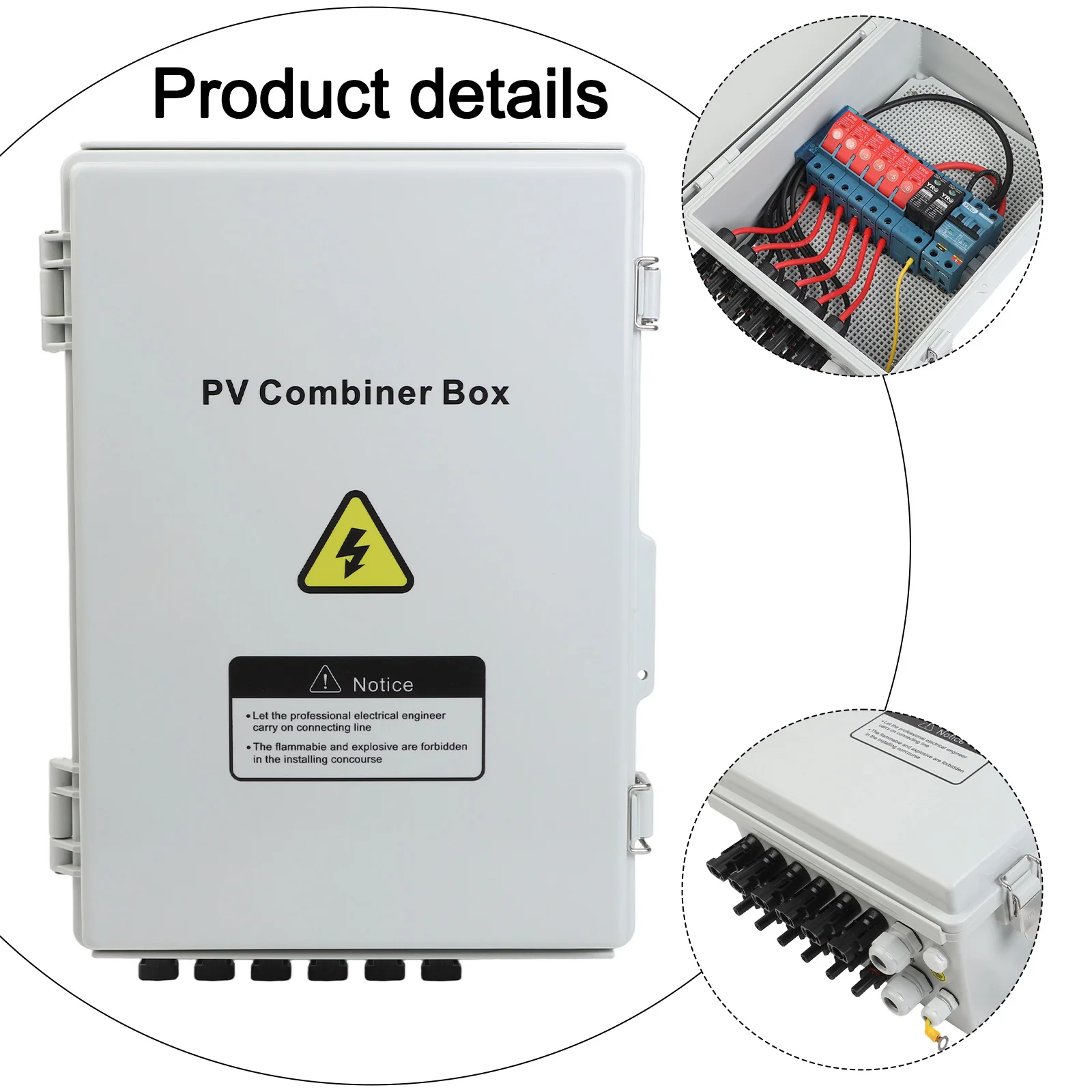 

Изящная и функциональная фотоэлектрическая объединительная коробка, предназначенная для систем солнечных панелей, с водонепроницаемым дизайном и функцией безопасности.
