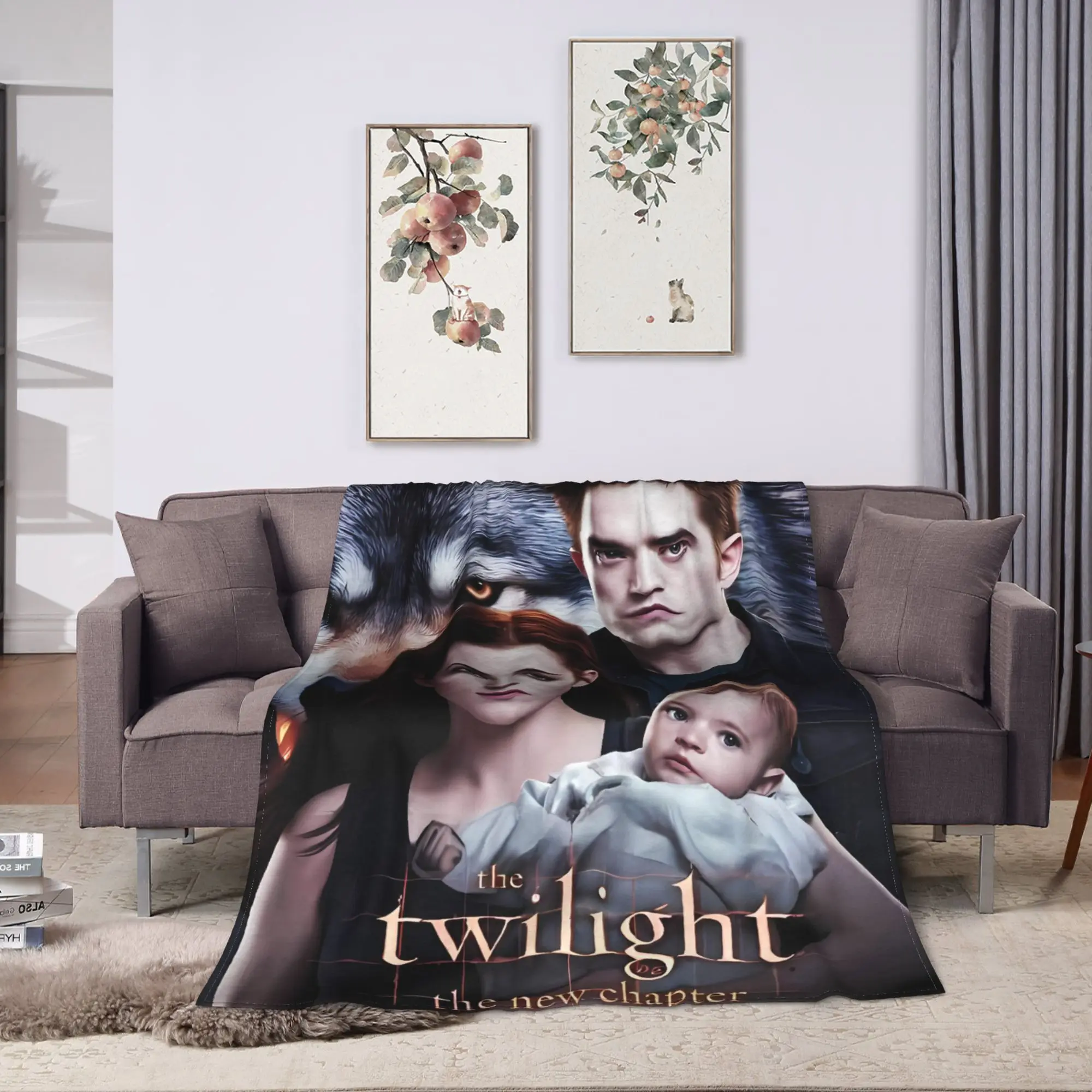 3D The Twilight Saga Edward Bella Super Warm Blanket  Travel Office Plush Throw Blanket Flannel Bedspread Sofa Bed Cover