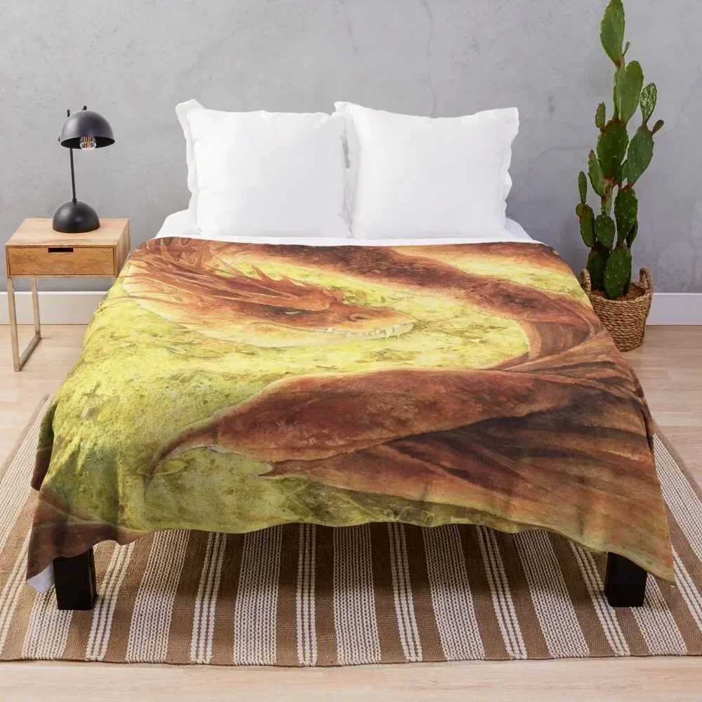 SLEEPING SMAUG Throw Blanket Thin Cute Plaid bed plaid Summer Beddings Blankets