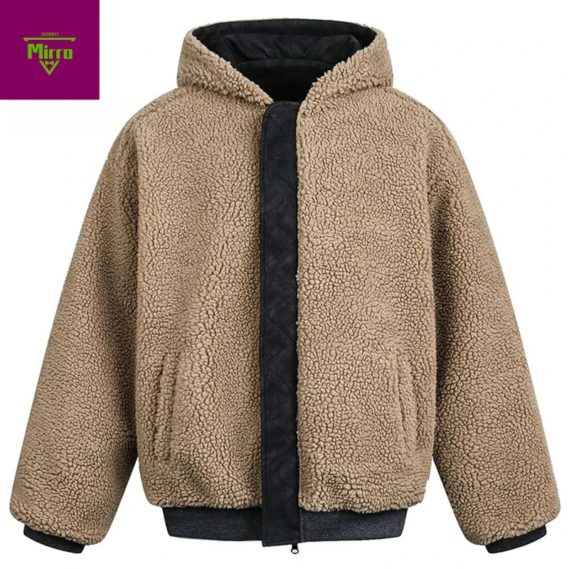 

【Mirrordust】Зимние куртки мужские винтажные плюшевые теплые парки пальто уличная одежда Harajuku хип-хоп большие стеганые куртки верхняя одежда