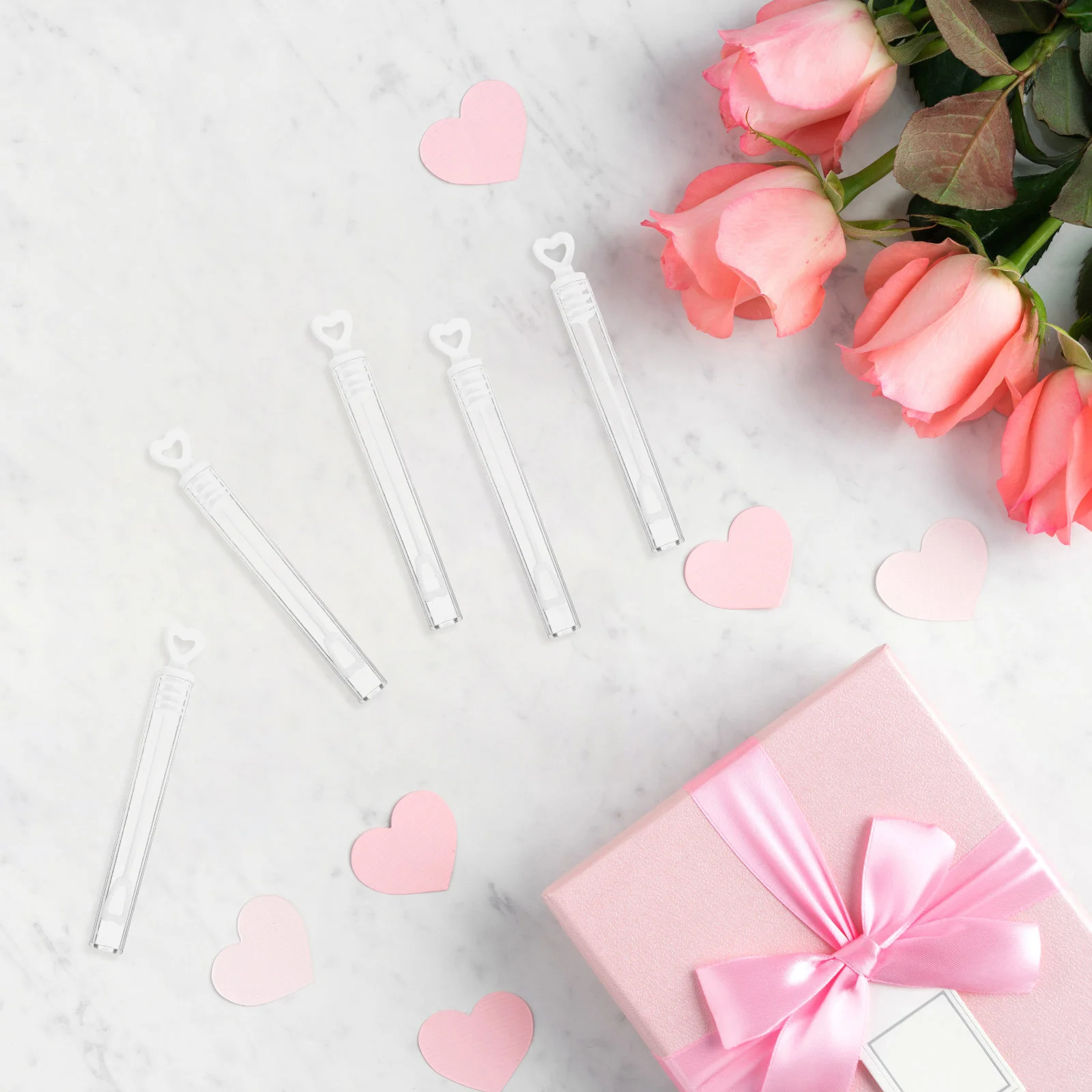 

48Pcs Heart Wedding Bubble Tubes Set Clear Plastic White Love Bubble Wands Party Favors Wedding Decorations Fun