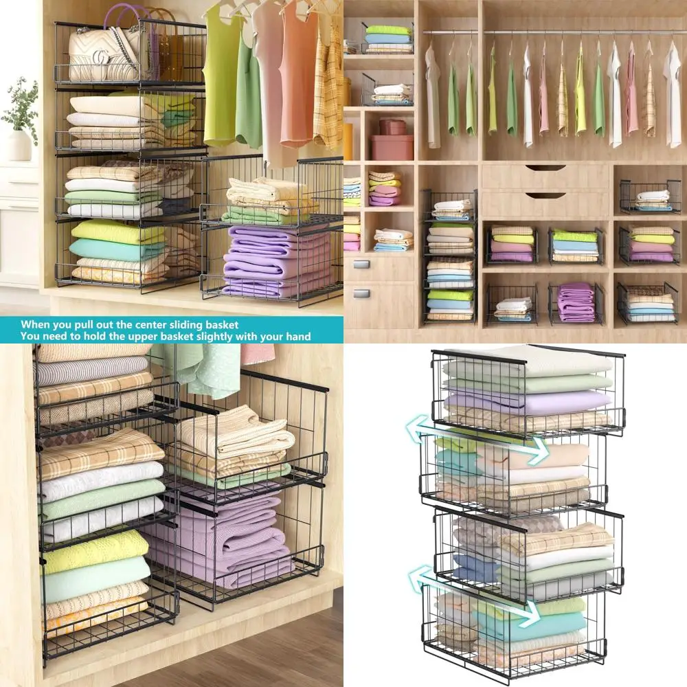 

4-уровневые регулируемые органайзеры для шкафа, компактная система хранения для одежды и гардероба