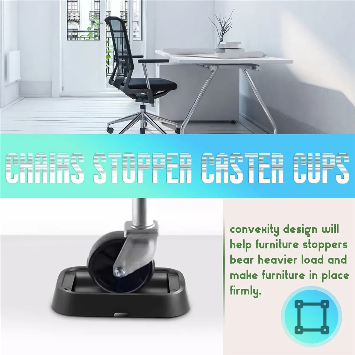 ABFS 4PCS Bed Stopper & Furniture Stopper Caster Cups Fits to All Wheels of Furniture,Sofas,Beds,Chairs Prevents Scratches