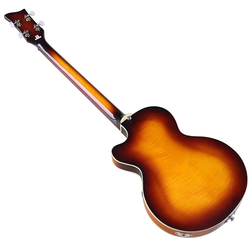 Sunburst 4 Strings Violin Bass Guitar 41 Inch Violin Guitarra Flame Maple Body High Gloss Finish