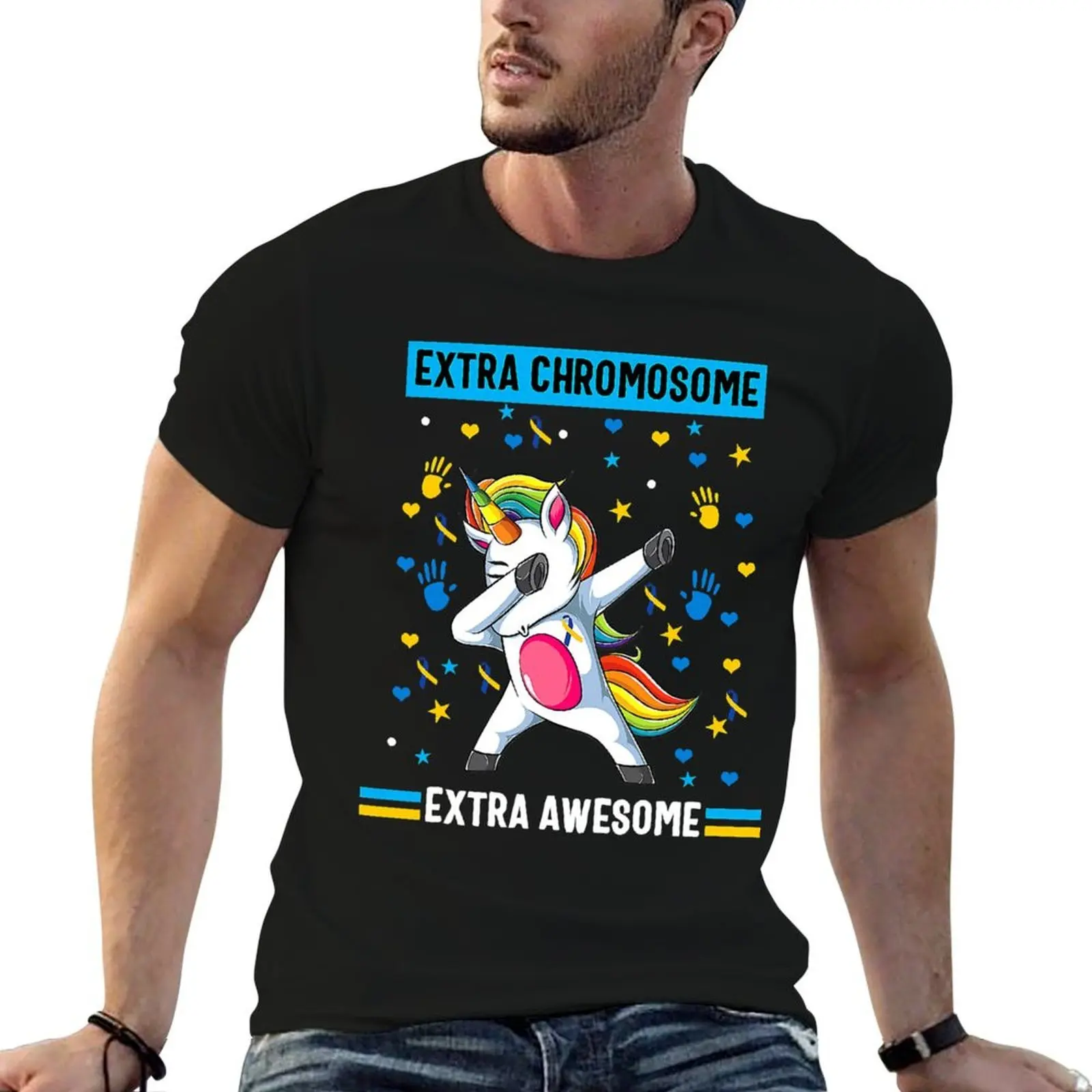 Unicorn Extra Chromosome Ext Awesome Down syndrome awareness T-Shirt rapper graphic tees anime mens graphic t-shirts anime