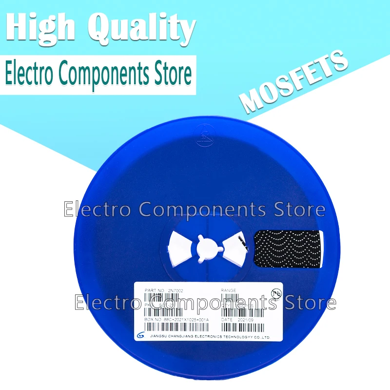 3000 uds/cinta y carrete SOT23 MOSFETs encapsulados de plástico 2N7002 60V/115mA SOT-23 2N7002K 60V/340mA 7002/7002K/72K SMD MOS tubo